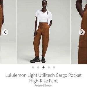LULULEMON LIGHT UTILITECH CARGO PANTS HIGH RISE *ROASTED BROWN